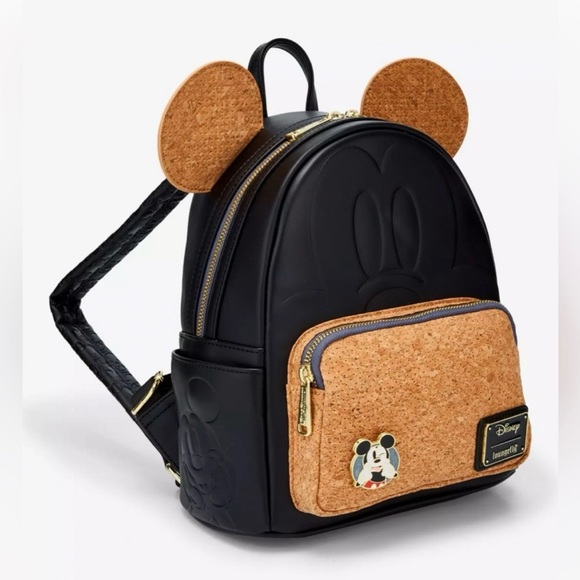 Loungefly Disney Mickey Mouse Cork Ears Pin Display Mini Backpack - Exclusive - Picture 2 of 4